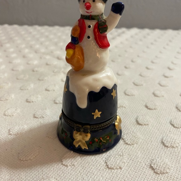 Snowman hinged trinket box - Picture 2 of 10